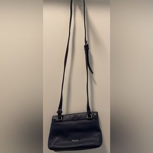 Perlina purple cross body pebble leather bag
